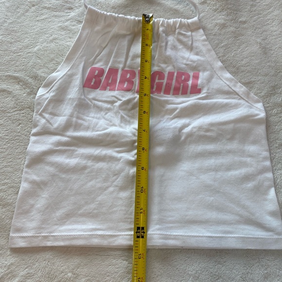 Pink & White Baby Girl Halter Top Crop Top - Picture 10 of 11